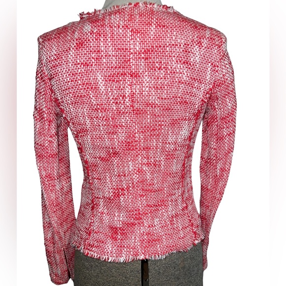 Joie Coral Red/White/Off White Fitted Jacket Small - Picture 2 of 6